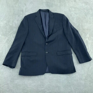 Lauren Ralph Lauren Mens Wool Pinstripe Blazer Jacket 44R Navy 4445